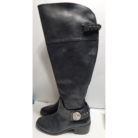 Vince Camuto Beatrix Ankle Studded Riding Boots Black Size 8.5M  38 - Picture 1 of 8
